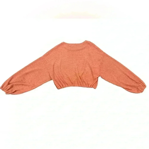 BUNDLE! Set of 2 Alter’d State Waffle Knit Cropped Balloon Sleeve Sweaters SizeS - Picture 3 of 6
